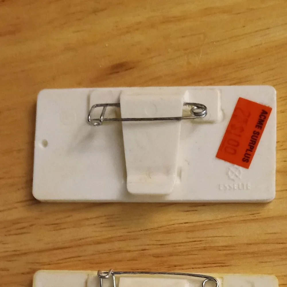 Visitor Badge Plastic Name Tag - Vintage Reusable Lot of 3